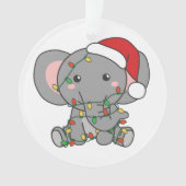 象クリスマス冬の動物ゾウ オーナメント (正面)