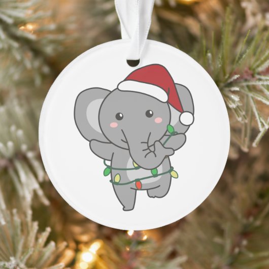 象クリスマス冬の動物ゾウ オーナメント (ツリー)
