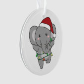 象クリスマス冬の動物ゾウ オーナメント (正面)