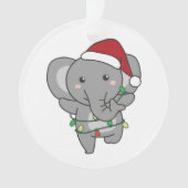 象クリスマス冬の動物ゾウ オーナメント (正面)