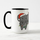 象クリスマス動物かわいいマグカップ マグカップ (左)