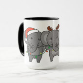 象クリスマス動物かわいいマグカップ マグカップ (正面左)