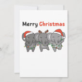 象クリスマス動物メリー象 シーズンカード (正面)