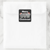 象クリスマス動物メリー象 スクエアシール (バッグ)
