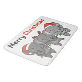 象クリスマス動物メリー象 バスマット (アングル)