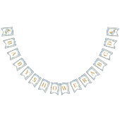 象クレセントムーンブルーフローラ赤ちゃんシャワー バンティングフラッグ (全)