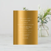 象グリッターティール（緑がかった色）金ゴールドブライダル誕生日パーティー 招待状 (スタンド正面)