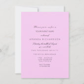 象グリッターベビーシャワーガールグレーグレーピンク 招待状 (正面)