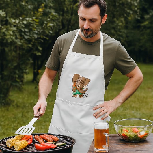 象サッカー選手おもしろいスポーツ動物 スタンダードエプロン