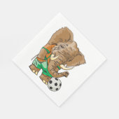 象サッカー選手おもしろいスポーツ動物 スタンダードランチョンナプキン (角)