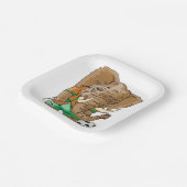 象サッカー選手おもしろいスポーツ動物 ペーパープレート (傾斜あり)