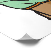 象サッカー選手おもしろいスポーツ動物 ポスター (角)