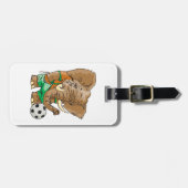 象サッカー選手おもしろいスポーツ動物 ラゲッジタグ (正面横)