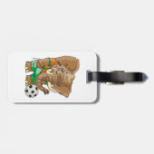 象サッカー選手おもしろいスポーツ動物 ラゲッジタグ (裏面横)