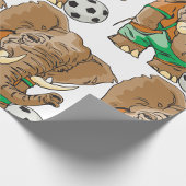 象サッカー選手おもしろいスポーツ動物 ラッピングペーパー