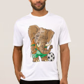 象サッカー選手おもしろいスポーツ動物 Tシャツ (正面)