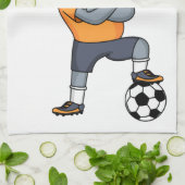 象サッカー選手の漫画イラストレーション キッチンタオル (折り畳み)