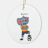 象サッカー選手の漫画イラストレーション セラミックオーナメント (左)