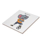 象サッカー選手の漫画イラストレーション タイル (側面)