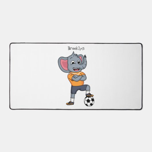 象サッカー選手の漫画イラストレーション デスクマット (正面)