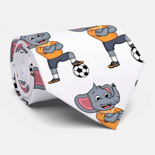 象サッカー選手の漫画イラストレーション ネクタイ (ロール)