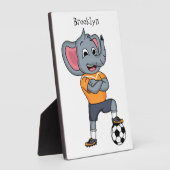 象サッカー選手の漫画イラストレーション フォトプラーク (側面)