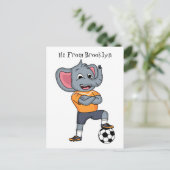 象サッカー選手の漫画イラストレーション ポストカード (スタンド正面)