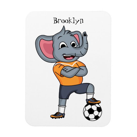 象サッカー選手の漫画イラストレーション マグネット (縦)