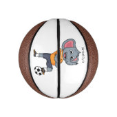 象サッカー選手の漫画イラストレーション ミニバスケットボール (縦)