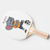 象サッカー選手の漫画イラストレーション 卓球ラケット (横)