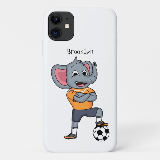 象サッカー選手の漫画イラストレーション Case-Mate iPhoneケース (裏面)
