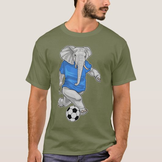 象サッカー選手サッカースポーツ Tシャツ (正面)