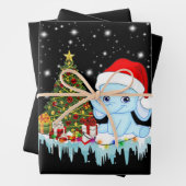 象サンタクロースのメリークリスマス ラッピングペーパーシート (インサイチュ)