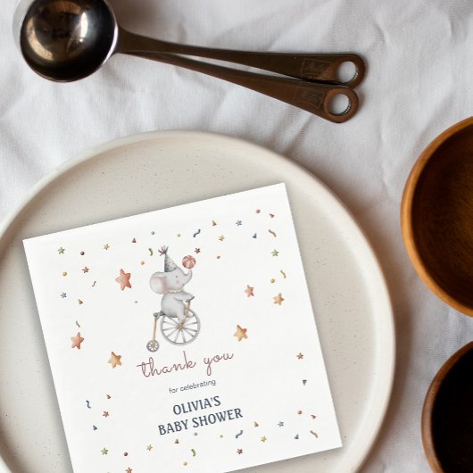 象サーカスお洒落赤ちゃんシャワーギフト スタンダードランチョンナプキン