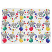 象サーカスの子供の誕生日パーティー ラージペーパーバッグ (正面)