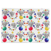 象サーカスの子供の誕生日パーティー ラージペーパーバッグ (裏面)