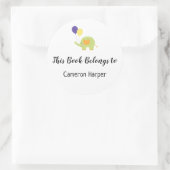 象シンプルとのベビー蔵書票 ラウンドシール (バッグ)