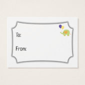 象シンプル付き表示赤ちゃんシャワーギフトカード (裏面)