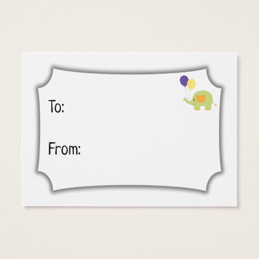 象シンプル付き表示赤ちゃんシャワーギフトカード (裏面)