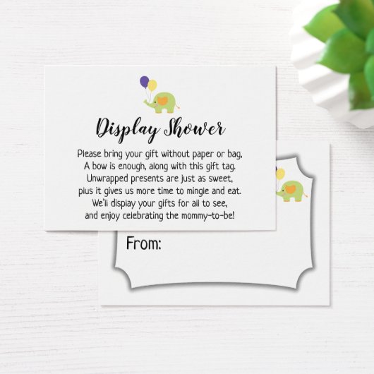 象シンプル付き表示赤ちゃんシャワーギフトカード (デスク)