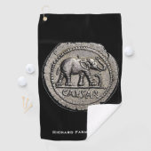 象シーザーローマ皇帝コインラウンド ゴルフタオル (インサイチュ)