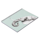 象スケッチグレーグリーン背景 ノートブック (左側)