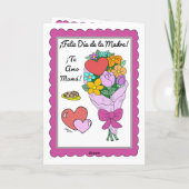 象スペインのの母と息子の母の日のカード 案内状 (裏面)