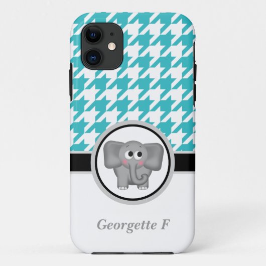 象ターコイズ白千鳥格子のiPhone 5ケース Case-Mate iPhoneケース (裏面)