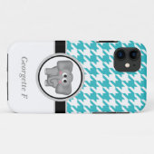 象ターコイズ白千鳥格子のiPhone 5ケース Case-Mate iPhoneケース (裏面(横))