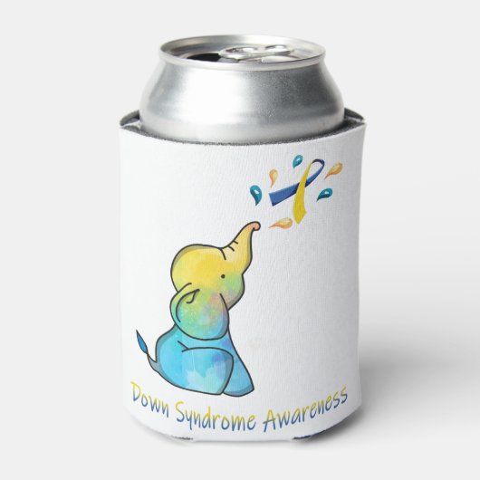 象ダウン症候群認識度支援ギフト 缶クーラー (缶正面)