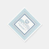 象テーマボーイベビーシャワーデコパーソナライズされたア スタンダードカクテルナプキン (角)