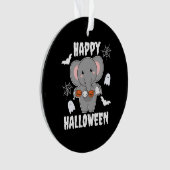象ハッピーハローウィンカボチャこうもりの衣装 オーナメント (正面)