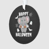 象ハッピーハローウィンカボチャこうもりの衣装 オーナメント (正面)