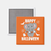 象ハッピーハローウィンカボチャこうもりの衣装 マグネット (正面/裏面)